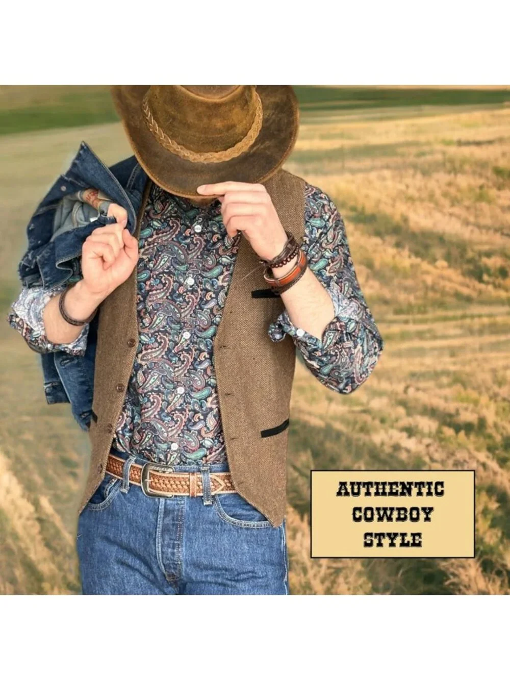 Handmade Full Grain Leather Western Belt for Men, Engraved Tooled Buckle, 1.5